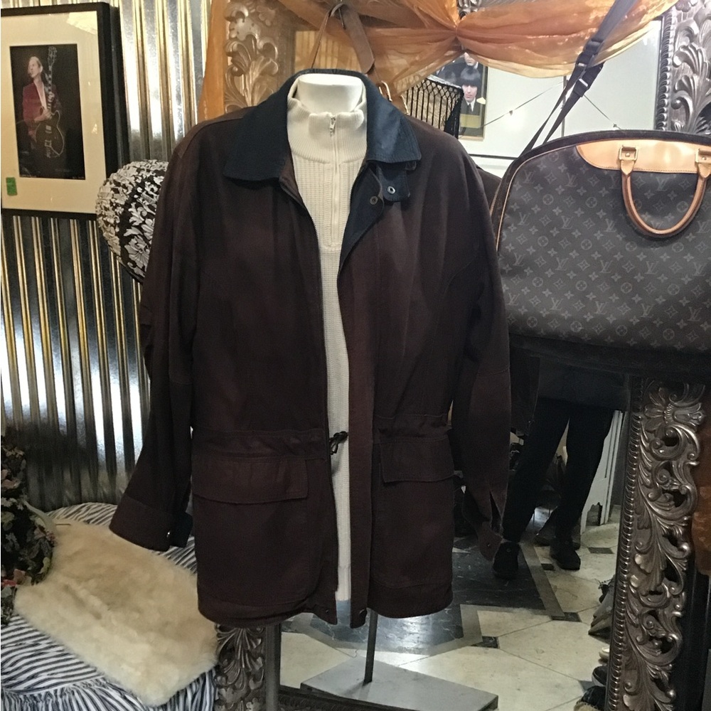 Claiborne Tan Sueded zip jacket